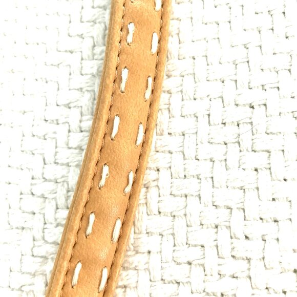 Aldo tan purse tassel stitching braid zip faux leather - Picture 4 of 8